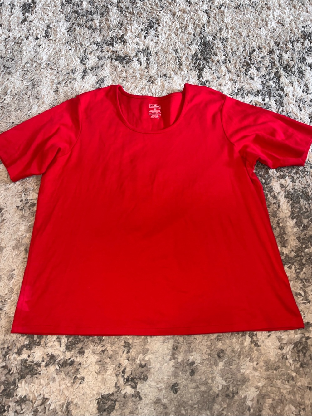 L.L. Bean supima cotton Women's Red Crewneck Tee size 1X